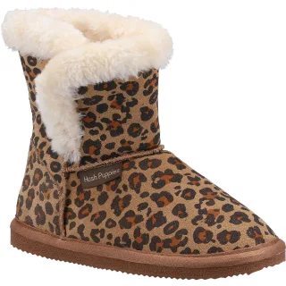 Hush Puppies Mädchen Ashlynn Leopard Print Wildleder Hausschuhe (Leopard)