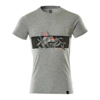 MASCOT Herren T-Shirt Grau-meliert / Hi-vis Rot S - 19182-965-08222-S