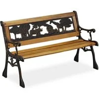 relaxdays Gartenbank Kinder Gartenbank mit Tier-Motiv
