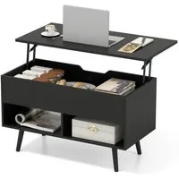 COSTWAY Couchtisch, höhenverstellbar mit Gasdruckmechanismus 80x40x46-60cm