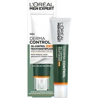 L'ORÉAL PARIS MEN EXPERT Hautcreme DERMA CONTROL OIL-CONTROL LSF30 FEUCHTIGKEITSPFLEGE, LSF 30, behandelt fettige und zu Unreinheiten neigende Haut.