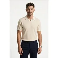 Jack & Jones Polokragenpullover JPRBLAHUDSON KNIT SPLIT NECK SS SN Baumwolle