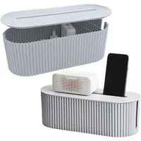 SURFOU Kabelbox Kabel Organizer Box Kabelmanagement Kabel Verstecken Steckdosenbox, (Kabel Management Box, Cord Hider für Steckdosenleisten, Ladegeräten und Kabeln, 33x13x12cm, für Zuhause, Büro, Schreibtisch Speicherlösung, 2-tlg., Cord Hider, Kann 