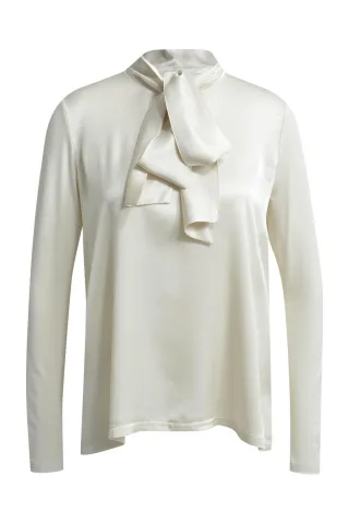 Milano Italy - mix match blouse w/ bow tie 1/1 sleeve - Gr. - M
