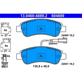 ATE Bremsbel?ge hinten Citroen Fiat Peugeot 13.0460-4889.2