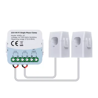 Tuya WiFi Smart Energy Monitor WMDL-2C AC 100-240V 50/60Hz Real-Time Power Usage Tracker High Accuracy ±5 Multi-Channel