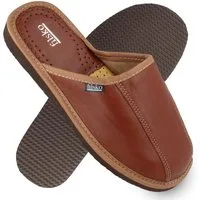 filsko Tarm Herren Leder Hausschuh (1 Paar, Obermaterial aus Leder) EVA-Sohle, Slip-On, Pantoffeln