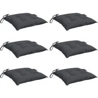 vidaXL Sitzauflage Stuhlkissen 6 Stk. Anthrazit 40x40x7 cm Oxford-Gewebe, (6 St)