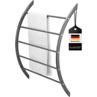 bremermann Handtuchhalter Handtuchhalter zur Wandmontage mit 5 Stangen aus Metall, grau