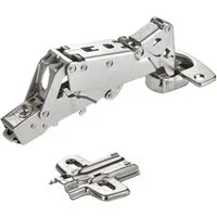 SO-TECH® Türbeschlag Softclose Weitwinkel Scharnier 165° Sensys 8657i (1 St), Eckanschlag Schnellmontage inkl. Montageplatte Höhe 1,5 mm