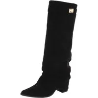 Ital-Design Elegante Stiefel mit hochwertigem Material und bequemem Design High-Heel-Stiefel (91154586) Blockabsatz Stiefel in Schwarz