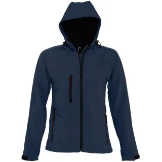 SOLS Womens/Ladies Replay Hooded Soft Shell Jacket (atmungsaktiv, winddicht und wasserabweisend) (French Navy)