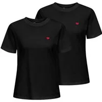 JDY T-Shirt PISA mit Herzchen-Stickerei im SPARPACK