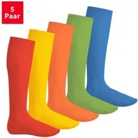 Footstar Langsocken EVERYDAY! 5 PAAR Damen & Herren Kniestrümpfe Lange Socken kniehoch