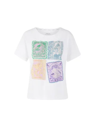 Marc Cain Collections - Verziertes Baumwollshirt white - Gr. - 40