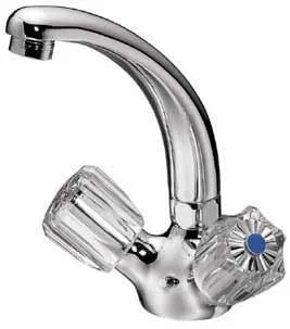Kaja CLASSIC Waschtisch-Elb. mit Kettenhalter, schw. Gußausl. 120 mm, in chrom, 21011-4-c 21011-4-c