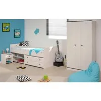 Parisot Jugendzimmer-Set Smoozy, (Set, 3-tlg., Stauraumbett, Nachttisch und Kleiderschrank)
