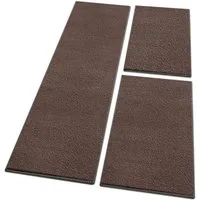 Floordirekt Hochflor-Bettumrandung Dynasty Schlamm, 3 Größen, Teppichläufer, ideal im Schlafzimmer, Höhe 8.5 mm, (3-tlg), Velours