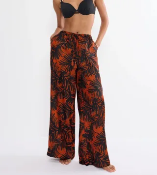 Triumph - Summer Satin Trousers brown combination - Gr. - 42
