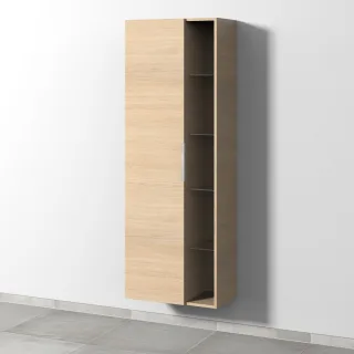 Sanipa 3way Stauraumschrank mit 1 Tür und offenen Fächern, Eiche-Nordic UM18048