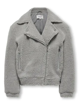 KIDS ONLY - KOGRIO TEDDY BIKER JACKET OTW thunderstorm - Gr. - 158