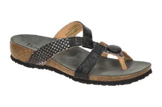 Think Damen Pantoletten JULIA 3-000246-9220 Schwarz Rutschfest Keilabsatz