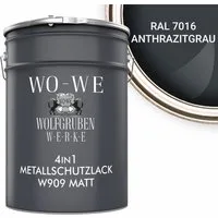 WO-WE Metallschutzlack Metalllack Metallfarbe Metallschutzfarbe MATT W909, 0,75L - 5L, Außenbereich