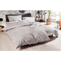 Primera Bettwäsche Uni Luxus-Satin in Gr. 135x200, 155x220 oder 200x200 cm, Satin, 2 teilig, Bettwäsche aus Baumwolle, unifarbene Bettwäsche mit Reißverschluss