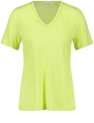 GERRY WEBER Collection - T-Shirt aus Viskkose-Leinen-Mischung grün - Gr. - 44