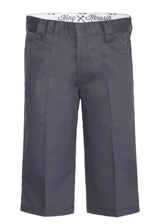 King Kerosin Herren King Kerosin Workwear Shorts in Oil-Washed Optik Garage Wear grey