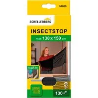 SCHELLENBERG Fliegengitter-Gewebe Elastic ohne bohren, (Set, 1-St), elastischer Insektenschutz für Fenster, 130 x 150 cm, anthrazit, weiß