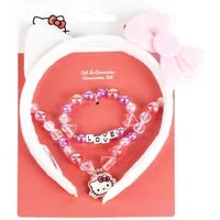 Hello Kitty Schmuckset Mädchen Schmuckset 3-teiliges Set mit Fan-Accessoires