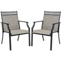 COSTWAY Gartenstuhl Balkonstühle (2 St), Metall, 51x49cm Sitzfläche, bis 150kg belastbar