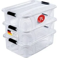 KONZEPT Aufbewahrungsbox mit Deckel groß Set BPA Frei Kunststoff, Aufbewahrungsboxen mit deckel (Set, 3 Boxen), lebensmittelecht
