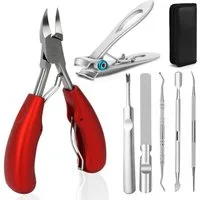 OSTWOLKE Maniküre-Pediküre-Set 7-teiliges Nagelschere Set, Edelstahl Maniküre Nagelknipser, für Dicke & Eingewachsene Fußnägel