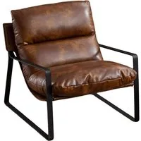 WAHSON OFFICE CHAIRS Loungesessel Moderner PU-Leder/ Chenille Ohrensessel mit Armlehnen für Wohnzimmer