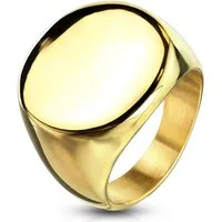 Taffstyle Fingerring Herren Siegelring abgerundet aus Edelstahl glänzend massiv elegant (Glänzender abgerundeter Biker Ring Siegelring für Damen und Herren)
