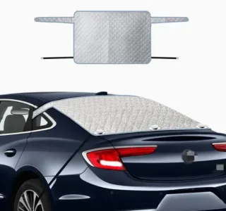 Car Rear Windshield Snow Cover 4-Layer For Winter Snow Frost Removal With Magnetic Edge And Windproof Belt Waterproof Du