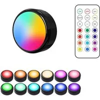 MUPOO LED Unterbauleuchte LED Nachtlicht RGB Touch Spots Dimmbar, 1 Stück, Timer mit Fernbedienung, Schränkeleuchten Batteriebetrieben
