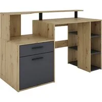 byLIVING Schreibtisch Louise, Breite 140 cm, Regal-Schreibtisch mit viel Stauraum