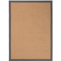 carpetfine Sisalteppich Sisal, auch als Läufer erhältlich, rechteckig, Höhe: 5 mm, mit farbiger Bordüre, Anti Rutsch Rückseite, viele Größen, Wohnzimmer