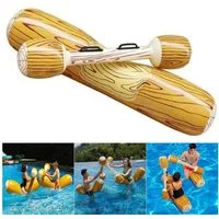 Sport-Knight® Wasserball Aufblasbares Gladiator Pool Spielset, Wasserspaß mit XXL Floß & Paddel