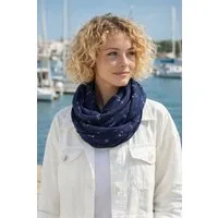 Ella Jonte Loop, maritimer Schlauchschal mit Anker-Motiv und Lochmuster