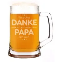 Herz & Heim Bierkrug für Väter mit Gravur - Bierglas als Geschenk zum Vatertag, Glas