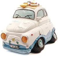Kremers Schatzkiste Spardose Mini Auto Urlaubskasse 17cm Coole Strand Sparschwein