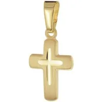 trendor Kreuzanhänger 21316, Kinder Kreuz-Anhänger Gold 585 / 14K 12 mm