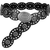Agger Ledergürtel Damen-Western-Gürtel, breiter Dischgürtel mit Türkis Boho-Concho-Ledergürtel für Kleider, Cowgirl- und Country-Stil