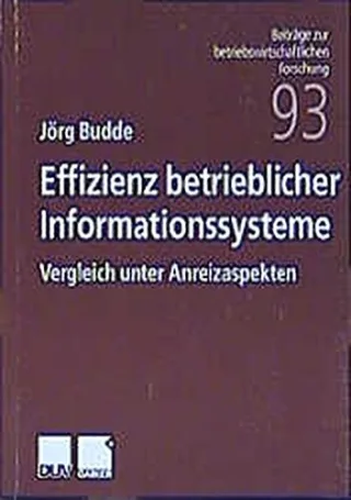 Effizienz betrieblicher Informationssysteme: Vergleich unter Anreizaspekten (Beiträge zur betriebswirtschaftlichen Forschung (93))