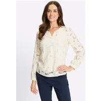 heine Klassische Bluse Spitzen-Bluse Langarm