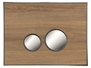 Neuesbad Betätigungsplatte mit runden Tasten, MDF, Farbe: Eiche natur, Tasten: chrom glanz NB115788115-R-Eiche